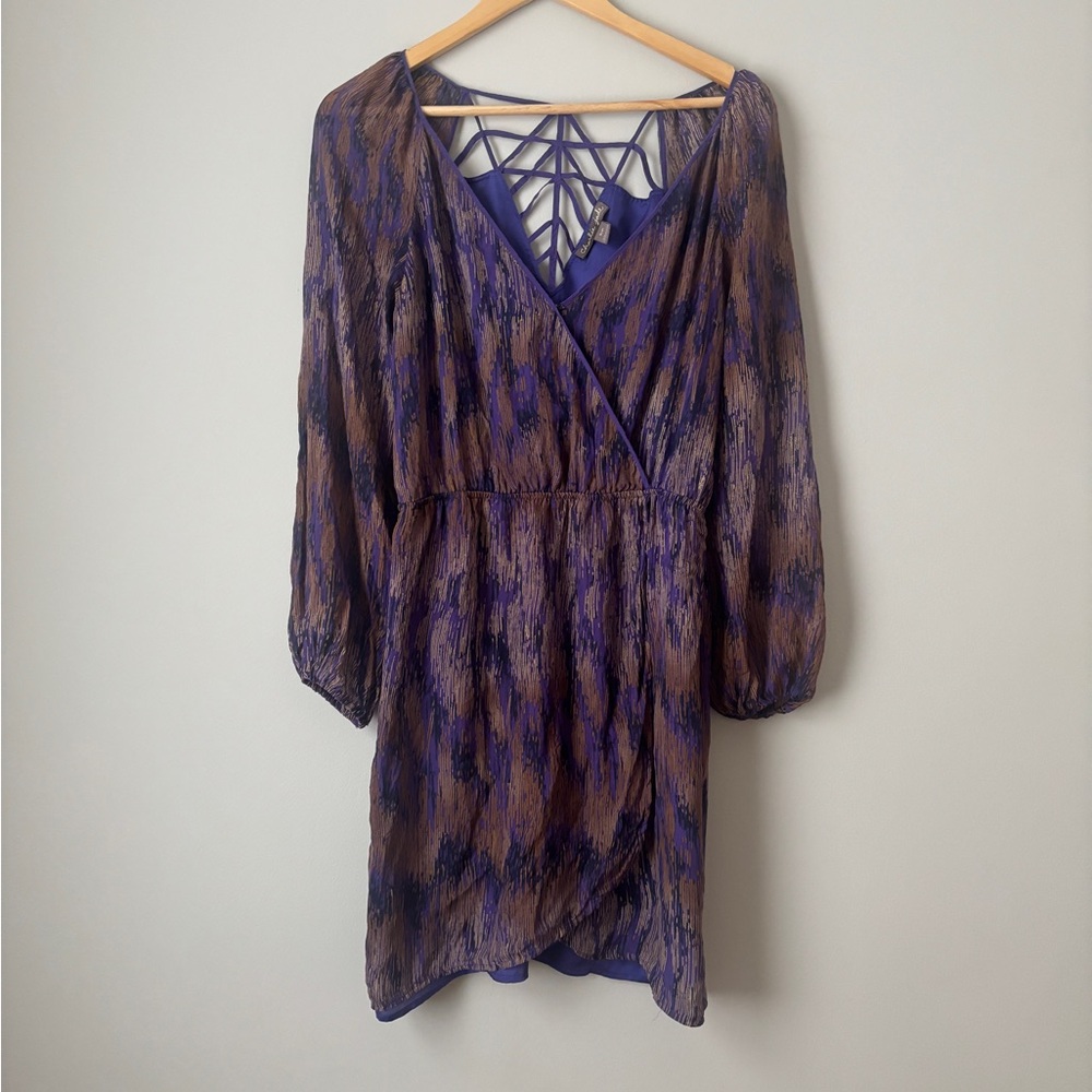 Holt Renfrew Elegant Purple and Brown Women's Dress